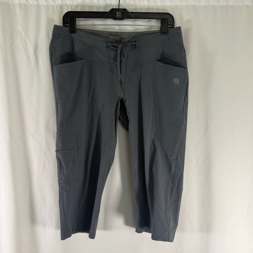 Mountain Hardware Capri Womens 8 Grey Drawstrings Pockets 19" Inseam Lightweight
